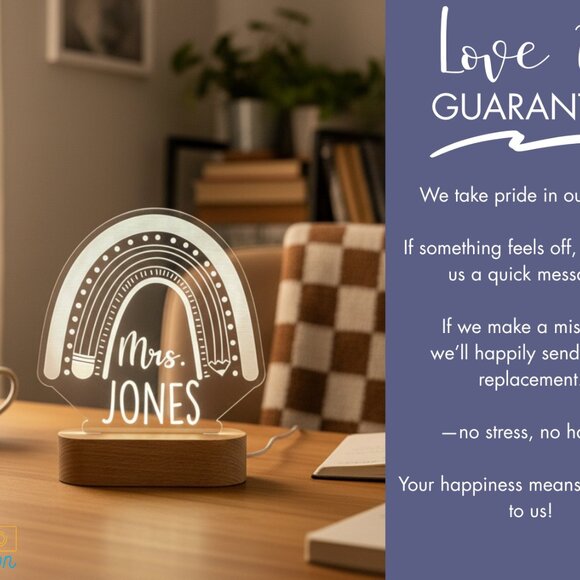 Custom Teacher Name Light-Up Sign | Personalized Classroom Decor & Gift - Picture 6 of 8